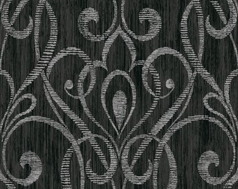 Wallpaper | Damask Wallpaper | Black Wallpaper | Metallic Wallpaper | Glitter Wallpaper | Graphic Wallpaper | Wall Decor | Wall Art