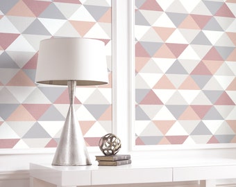 Wallpaper | Peel and Stick | Removable Wallpaper | Pink Peel and Stick | Geometric Wallpaper | Pink Wallpaper | Temporary Wallpaper | Decor