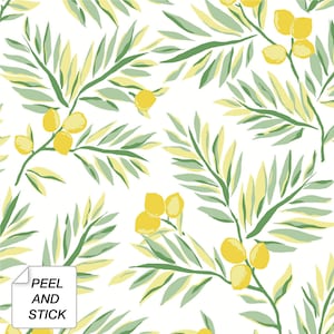 Peel and Stick Wallpaper | Self Adhesive Wallpaper | Lemon Peel and Stick | Peel and Stick | Temporary Wallpaper | Lemon Wallpaper