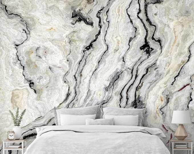 Agate Wall Mural Contemporary Neutral Wall Decor Bedroom Decor ...