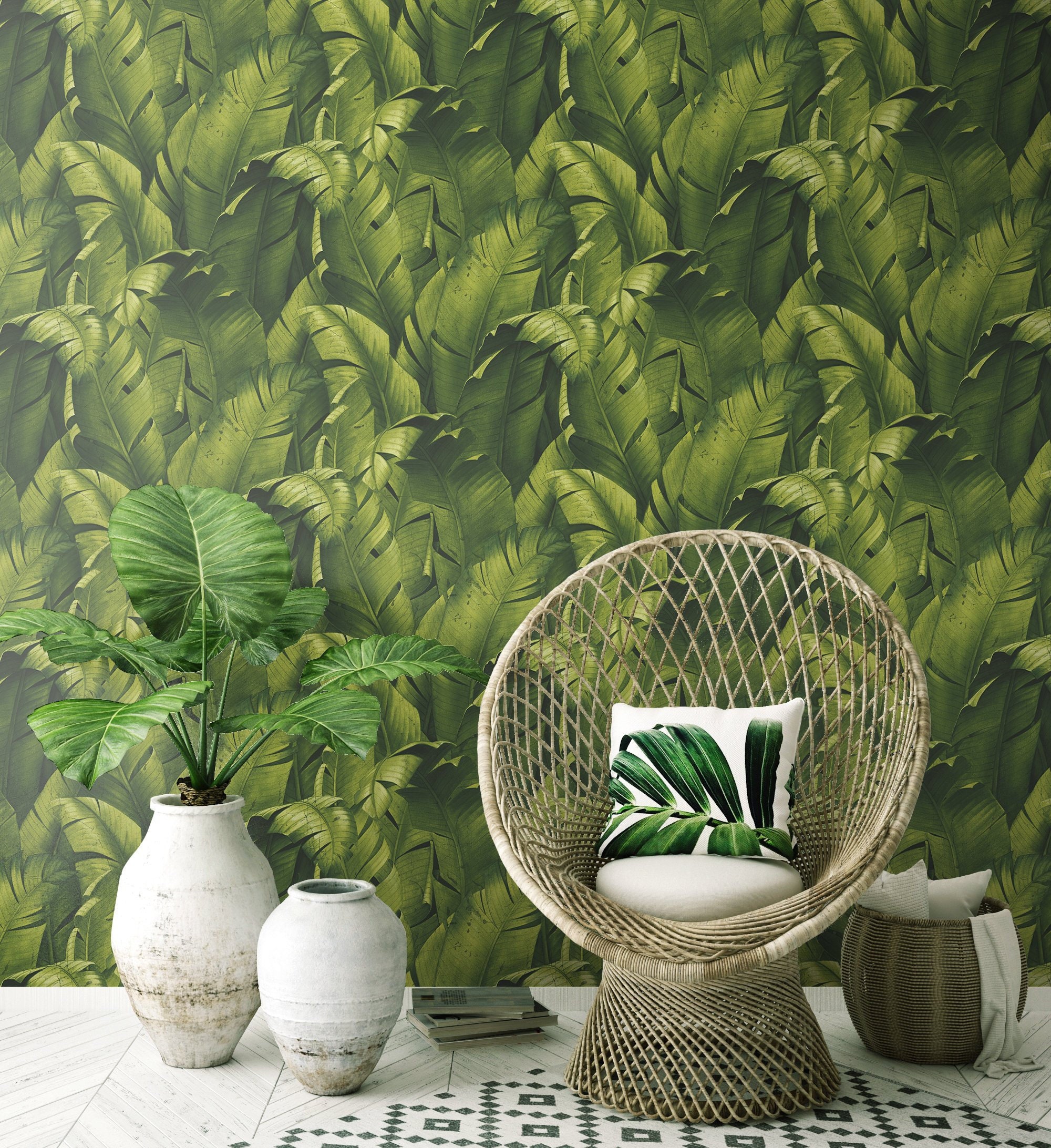 Peel and Stick Green Wallpaper Wallpaper Removable | Etsy