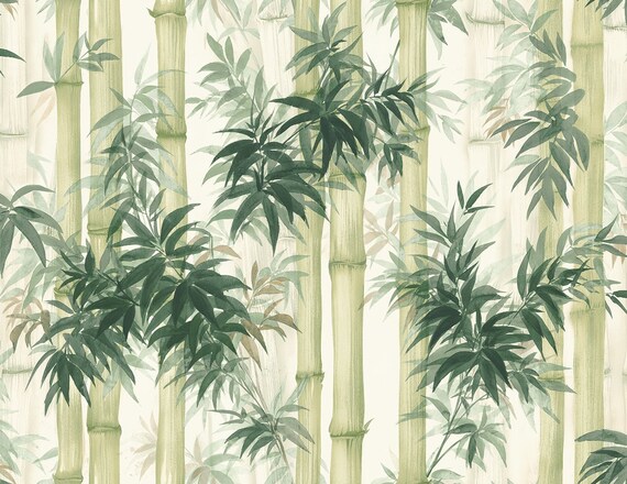 Wallpaper Bamboo Wallpaper Botanical Wallpaper Vintage | Etsy