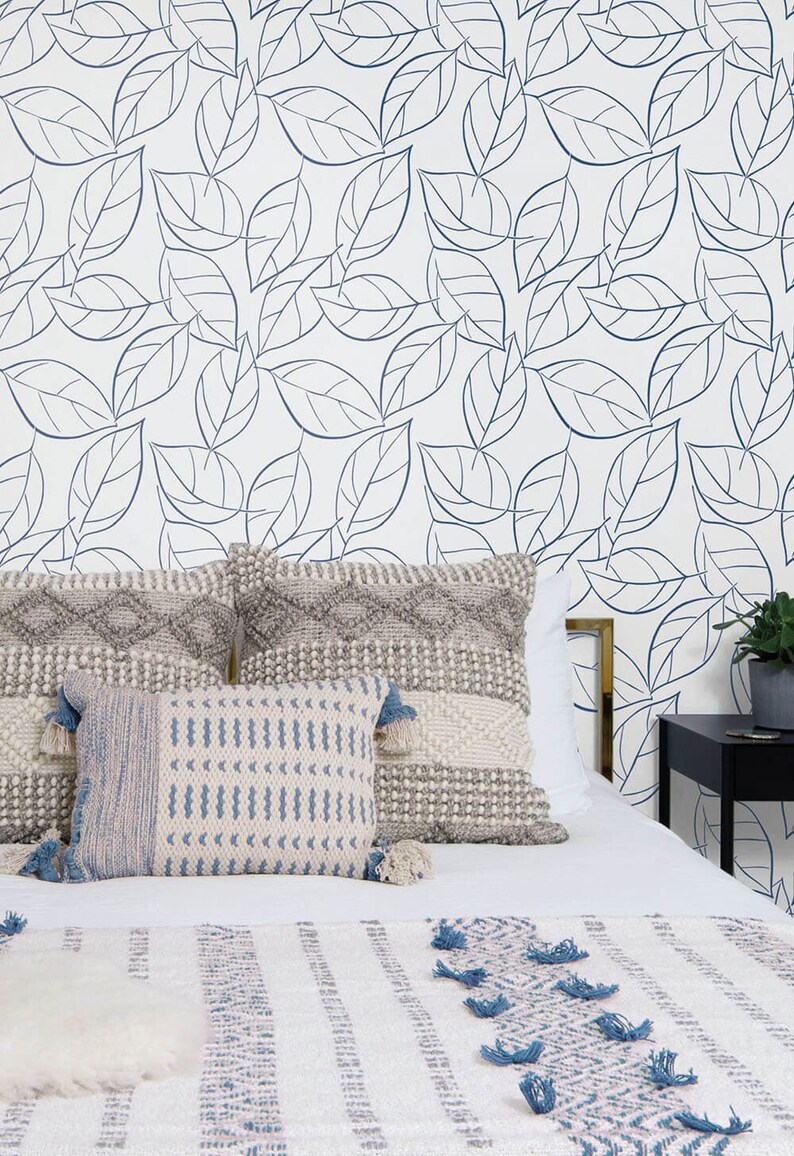 Behang | Bladbehang | Peel-and-Stick-behang | Zelfklevende peel-and-stick | Schil en plak | Tijdelijk behang | Botanische muur afbeelding 3