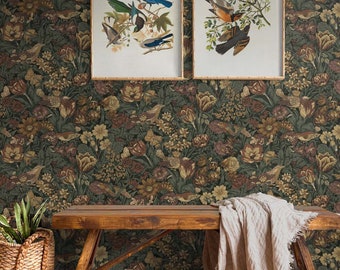 William Morris Peel and Stick Wallpaper | Bird Floral, Temporary