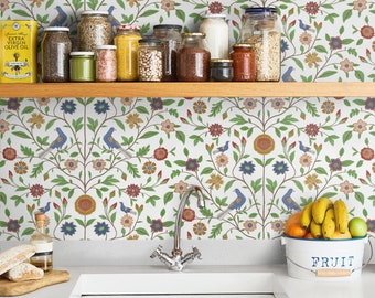 Peel and Stick Wallpaper | Self Adhesive Wallpaper | Botanical Peel and Stick | Peel and Stick | Temporary Wallpaper | William Morris