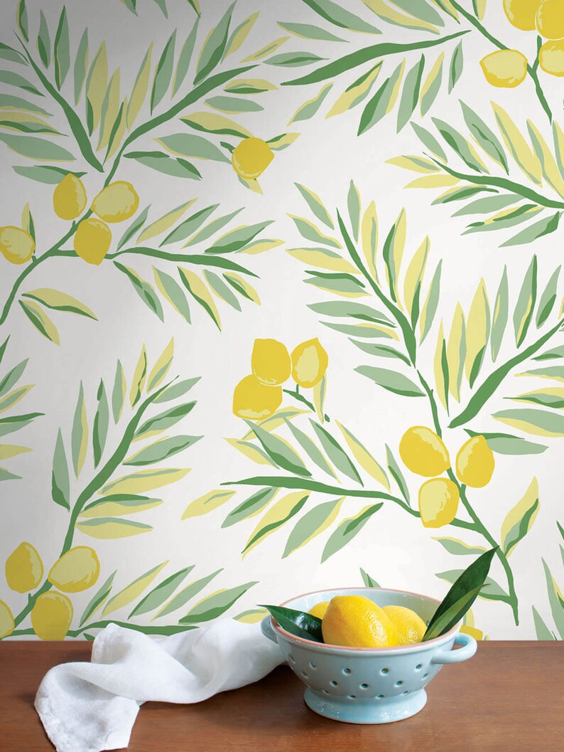 Peel and Stick Wallpaper Self Adhesive Wallpaper Lemon | Etsy