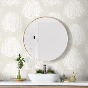 Palm Leaf Peel and Stick Wallpaper Coastal Self Adhesive Neutral Beach ...