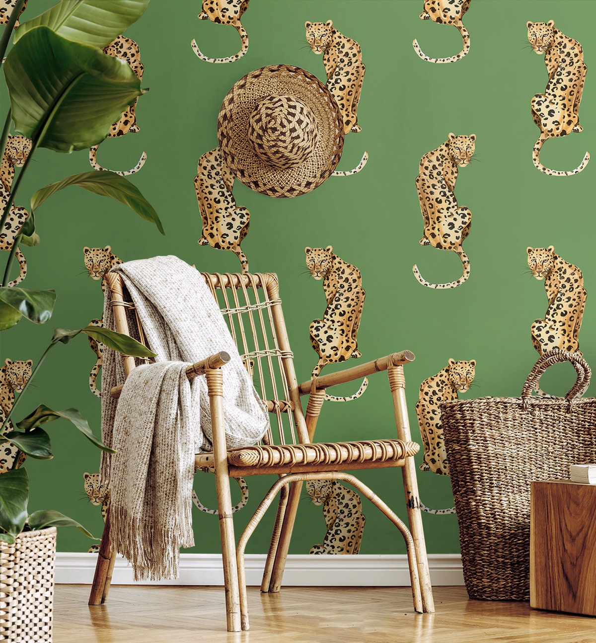 Leopard Print Peel and Stick Wallpaper Sample - 19′′x19′′