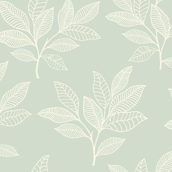 Wallpaper Bohemian Wallpaper Boho Wallpaper Leaf Etsy