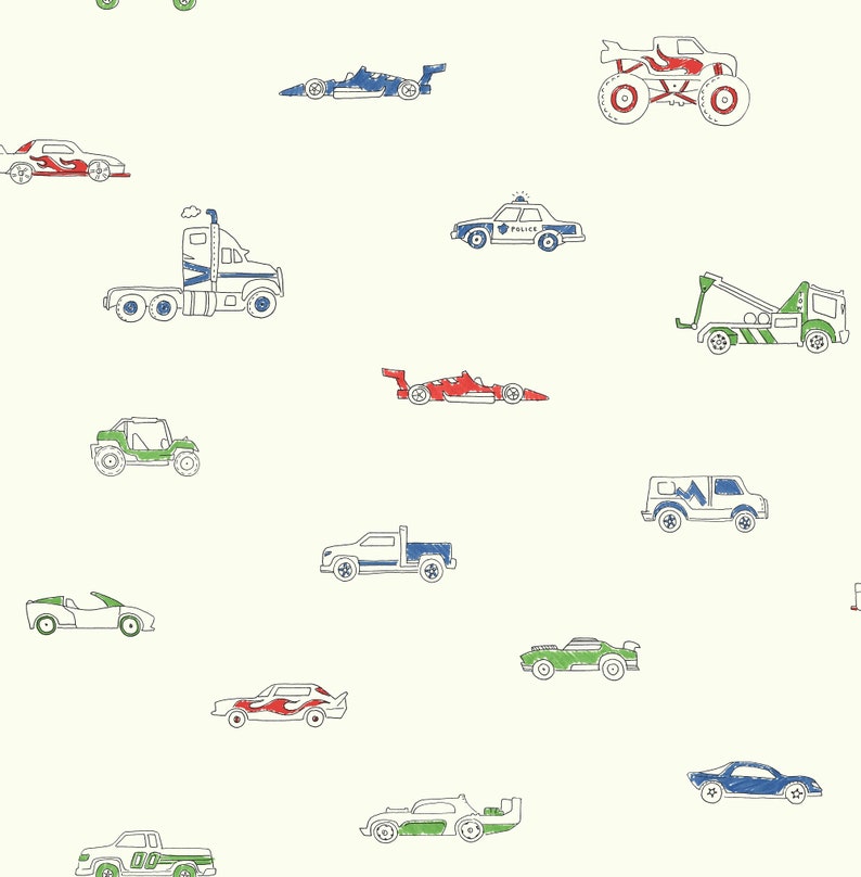 Wallpaper Car Wallpaper Kids Wallpaper Childrens Etsy