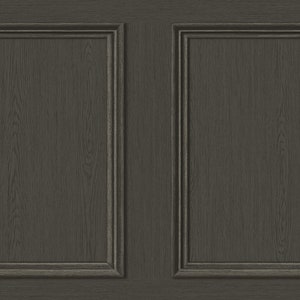 May include: Two dark brown wood panels with a raised frame around each panel.