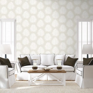 Palm Leaf Peel and Stick Wallpaper Coastal Self Adhesive Neutral Beach House DIY Wallcovering Tropical Peel Stick