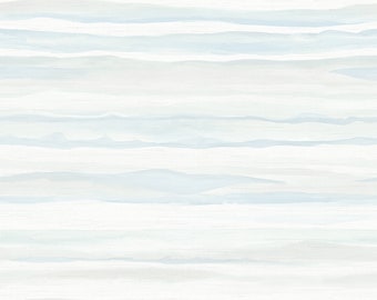 Wallpaper | Watercolor Wallpaper | Wallcovering | Blue Wallpaper | Striped Wallpaper | Beach Wallpaper | Coastal Wallpaper | Water Wallpaper