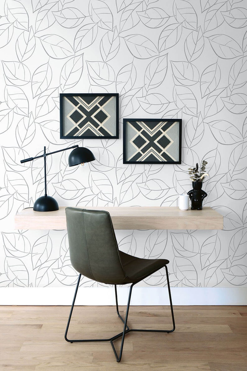 Behang | Bladbehang | Peel-and-Stick-behang | Zelfklevende peel-and-stick | Schil en plak | Tijdelijk behang | Botanische muur afbeelding 7