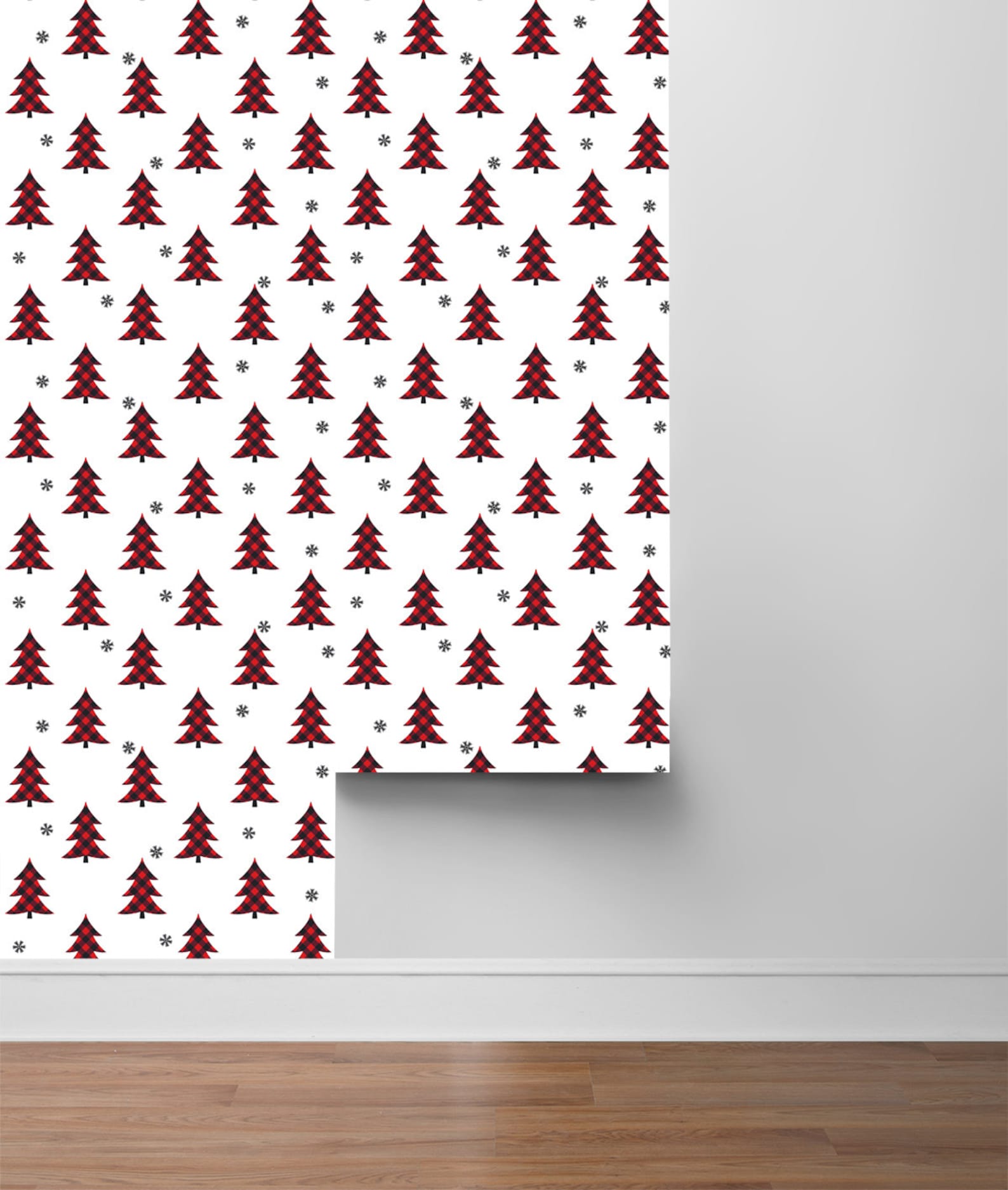 Peel and Stick Christmas Wallpaper Tree Wallpaper - Etsy