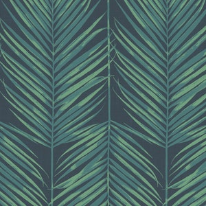 Tapete | Tropische Tapete | Strand Wallpaper |  Tropische Blatttapete | Palme Tapete | Strand Wand Dekor | Blaue Tapete