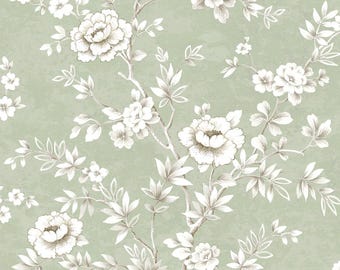 Green Peel and Stick Wallpaper Floral Self Adhesive Wallcovering Temporary Renter Friendly