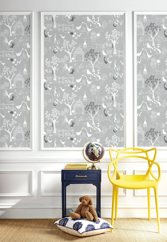 Peel and Stick | Scandi Wallpaper | Peel and Stick Wallpaper | Wallpaper | Self Adhesive Wallpaper | Farm Wallpaper | Scandinavian Wallpaper