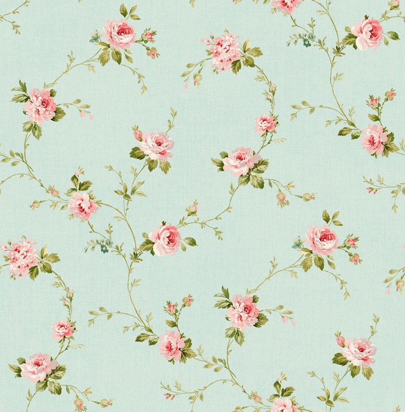 Flower Wallpaper Floral Wallpaper Modern Wallpaper | Etsy
