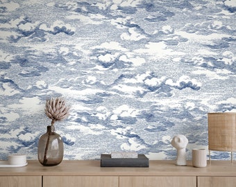 Cloud Peel and Stick Wallpaper Abstract Self Adhesive Renter Friendly Designer DIY Wallcovering