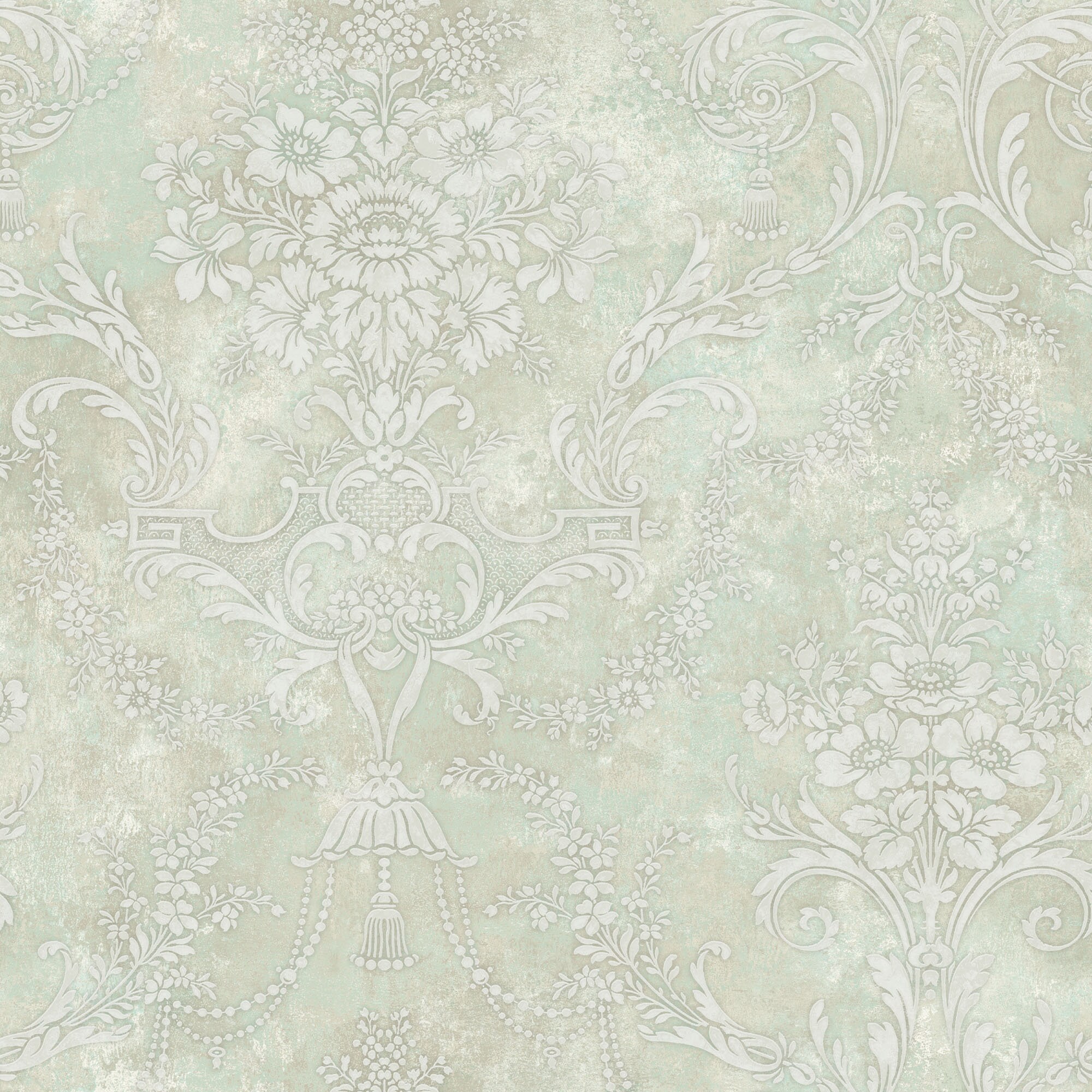 27" x 324" Roll Damask Wallpaper Metallic Botanical Wallcovering 60.75 sq ft 27" x 324" Roll Damask Wallpaper Metallic Botanical Wallcovering 60.75 sq ft