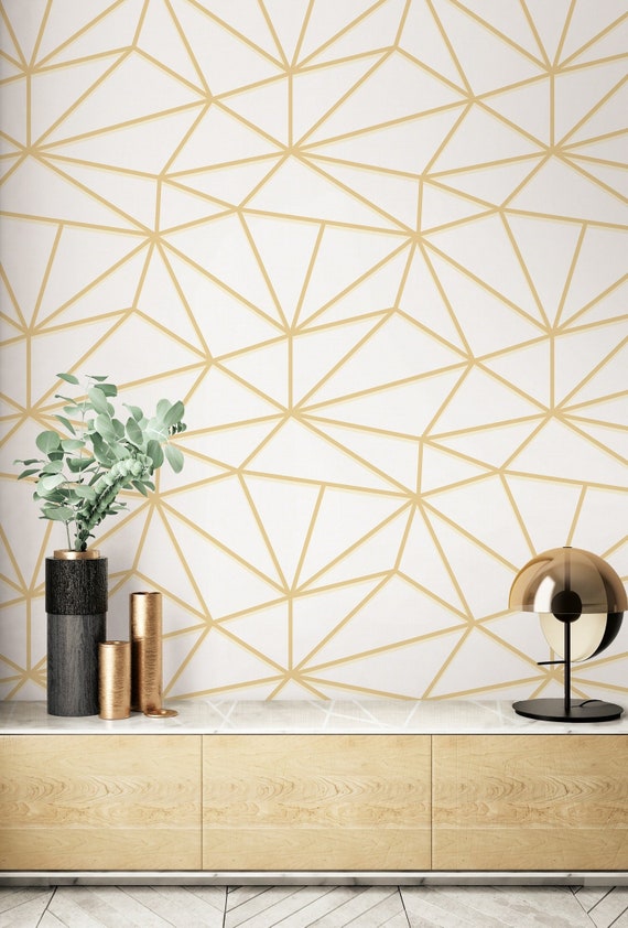 Wallpaper Geometric Wallpaper Metallic Wallpaper Modern | Etsy