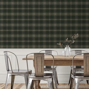 Prepasted Wallpaper Plaid Wallcovering Traditional Moody Striped Wall ...
