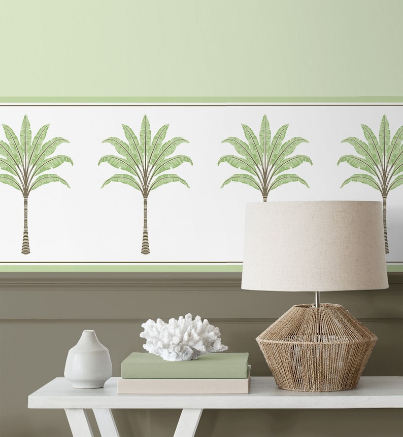 Peel and Stick Wallpaper Border Palm Tree Coastal Tropical Self