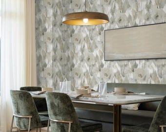 Neutral Peel and Stick Wallpaper Watercolor Floral Self Adhesive Wallcovering Temporary Renter Friendly