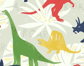 Wallpaper | Nursery Wallpaper | Dinosaur Wallpaper | Kid Wallpaper | Children Wallpaper | Animal Wallpaper | Wallpaper Roll | Wallcovering