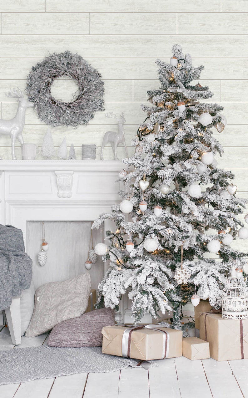 Peel and Stick Christmas Wallpaper Shiplap Peel and - Etsy