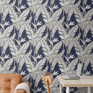 Palm Leaf Peel and Stick Wallpaper Tropical Self Adhesive Wallcovering ...