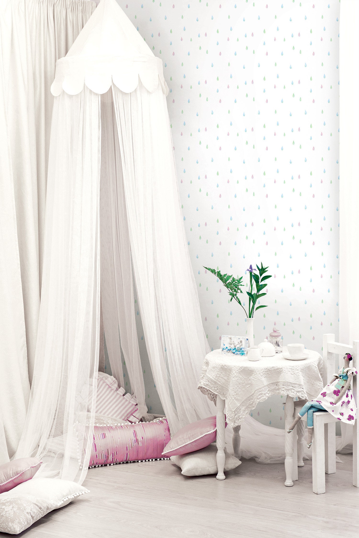 Watercolor Wallpaper Nursery Wallpaper Wallpaper Kids - Etsy