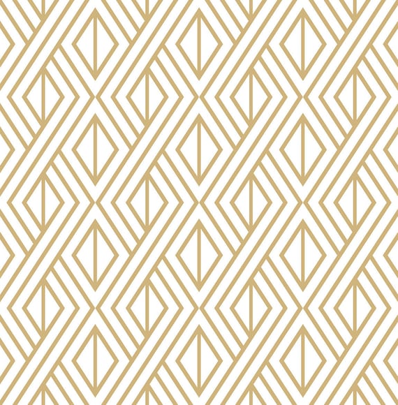 Self Adhesive Wallpaper | Metallic Gold Removable Wallpaper | Geometric Wallpaper | Peel & Stick | Temporary Wallpaper | Metallic Wallpaper