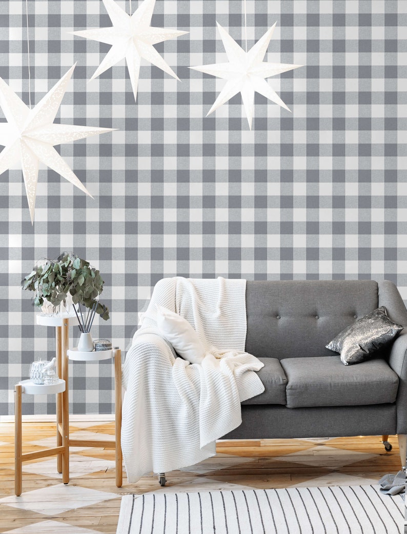 Peel & Stick Buffalo Check Wallpaper Christmas Plaid Etsy