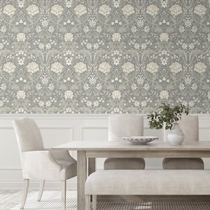 Peel and Stick Wallpaper | Self Adhesive Wallpaper | Floral Peel and Stick | Peel and Stick | Temporary Wallpaper | Vintage Wallpaper | 8