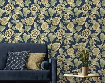 Wallpaper | Bohemian Wallpaper | Boho Wallpaper | Botanical Wallpaper | Leaf Wallpaper | Floral Wallpaper | Wallcovering | Wallpaper Roll