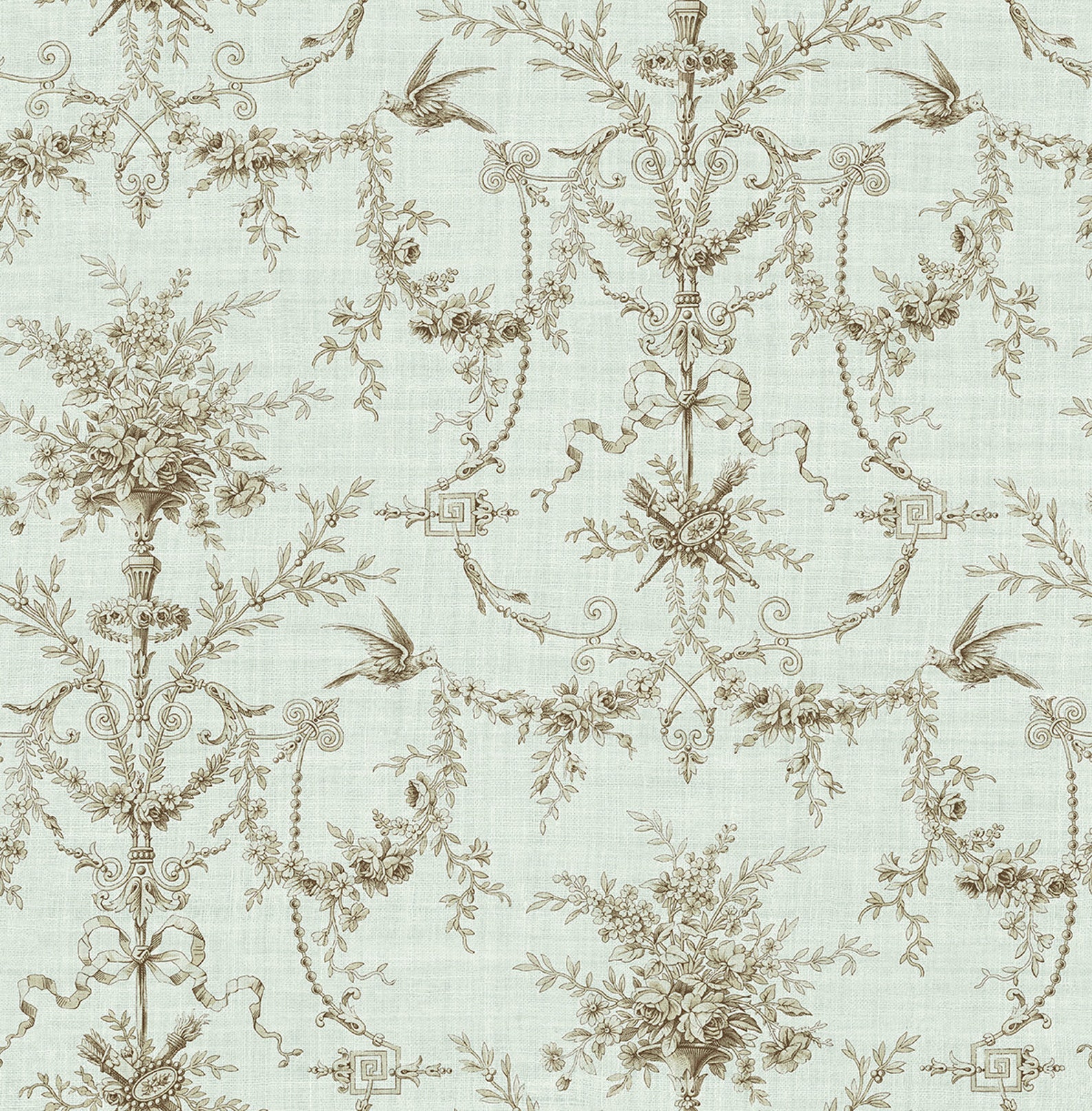 Wallpaper Damask Wallpaper Blue Wallpaper French Etsy