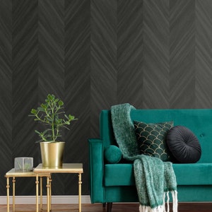 Wallpaper | Vinyl Wallpaper | Textured Wallpaper | Chevron Wallpaper | Black Wallpaper | Contemporary Wallpaper | Wood Wallpaper | Vinyl