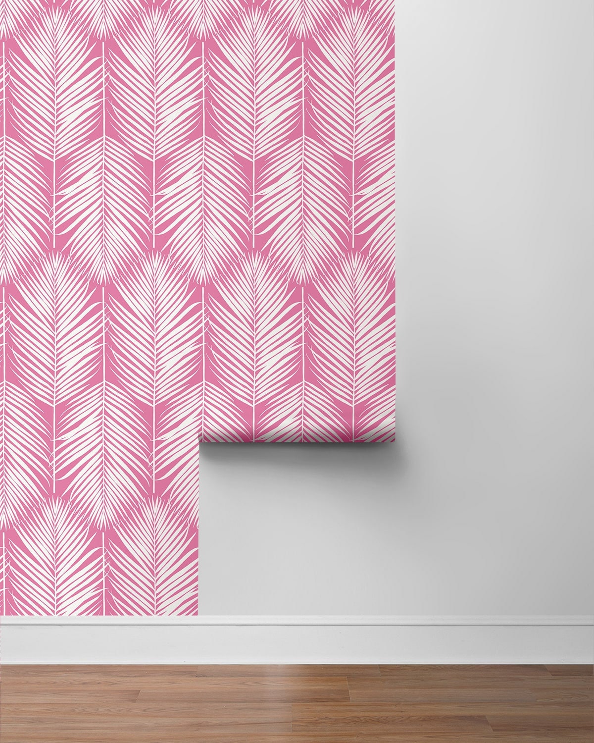 Palm Leaf Peel and Stick Wallpaper Pink Self Adhesive Coastal Tropical ...