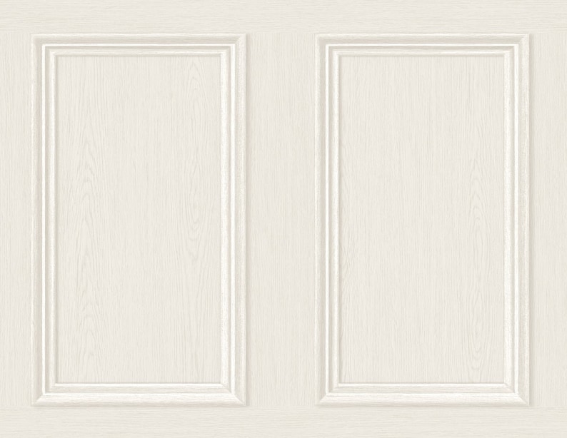 May include: Two white wood panels with a raised, rectangular frame around each panel.