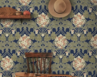 Vintage Floral Peel and Stick Wallpaper Morris Inspired