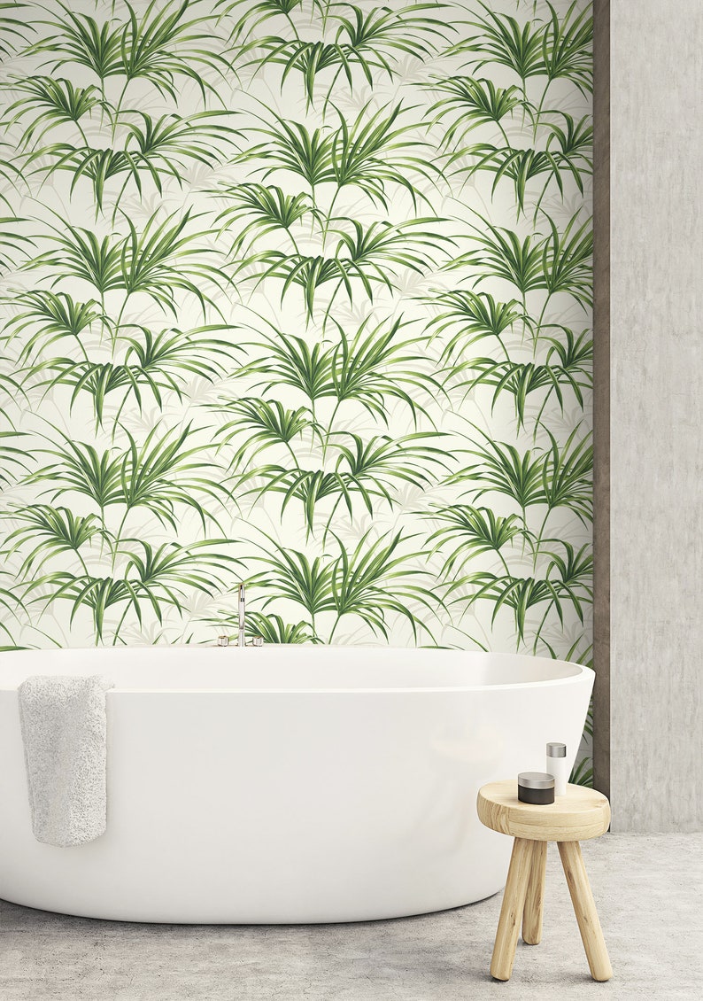 Wallpaper Peel and Stick Wallpaper Palm Leaf Wallpaper | Etsy