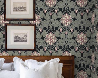 Vintage Floral Peel and Stick Wallpaper Morris Inspired