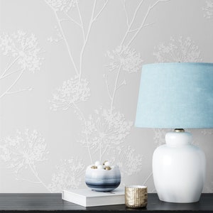 Wallpaper | Paintable Wallpaper | Floral Wallpaper | Paint Wallpaper | Flower | Textured Wallpaper | Wallcovering | Wall Decor | White