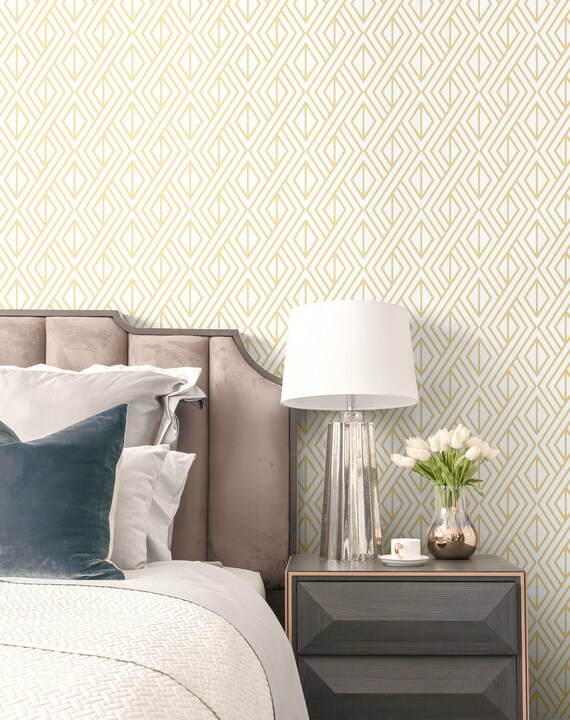 Self Adhesive Wallpaper Metallic Gold Removable Wallpaper Geometric Wallpaper Peel Stick Temporary Wallpaper Metallic Wallpaper