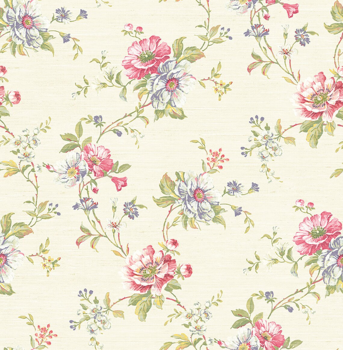 Flower Wallpaper Floral Wallpaper Wallpaper Traditional Etsy