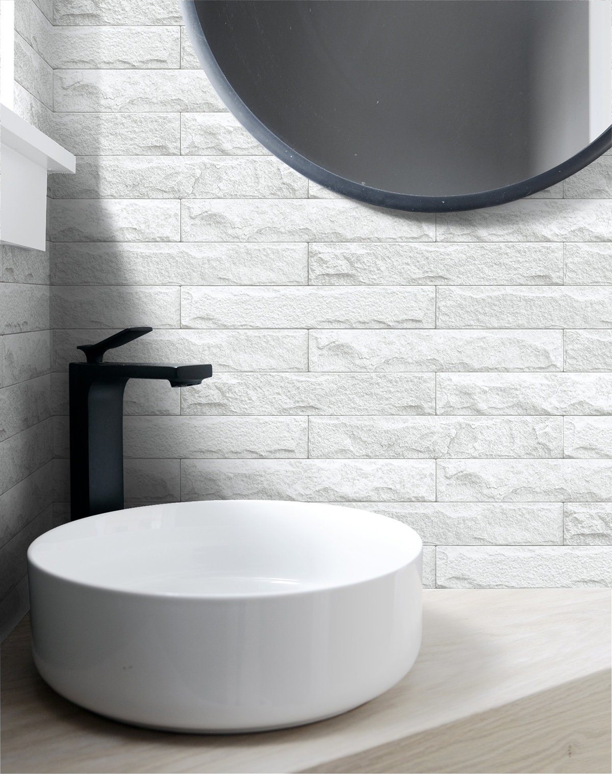 Peel & Stick | Self Adhesive Wallpaper | Brick Peel and Stick | White ...