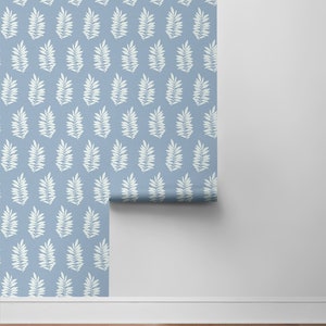 Palm Leaf Peel and Stick Wallpaper Coastal Self Adhesive Blue Beach ...