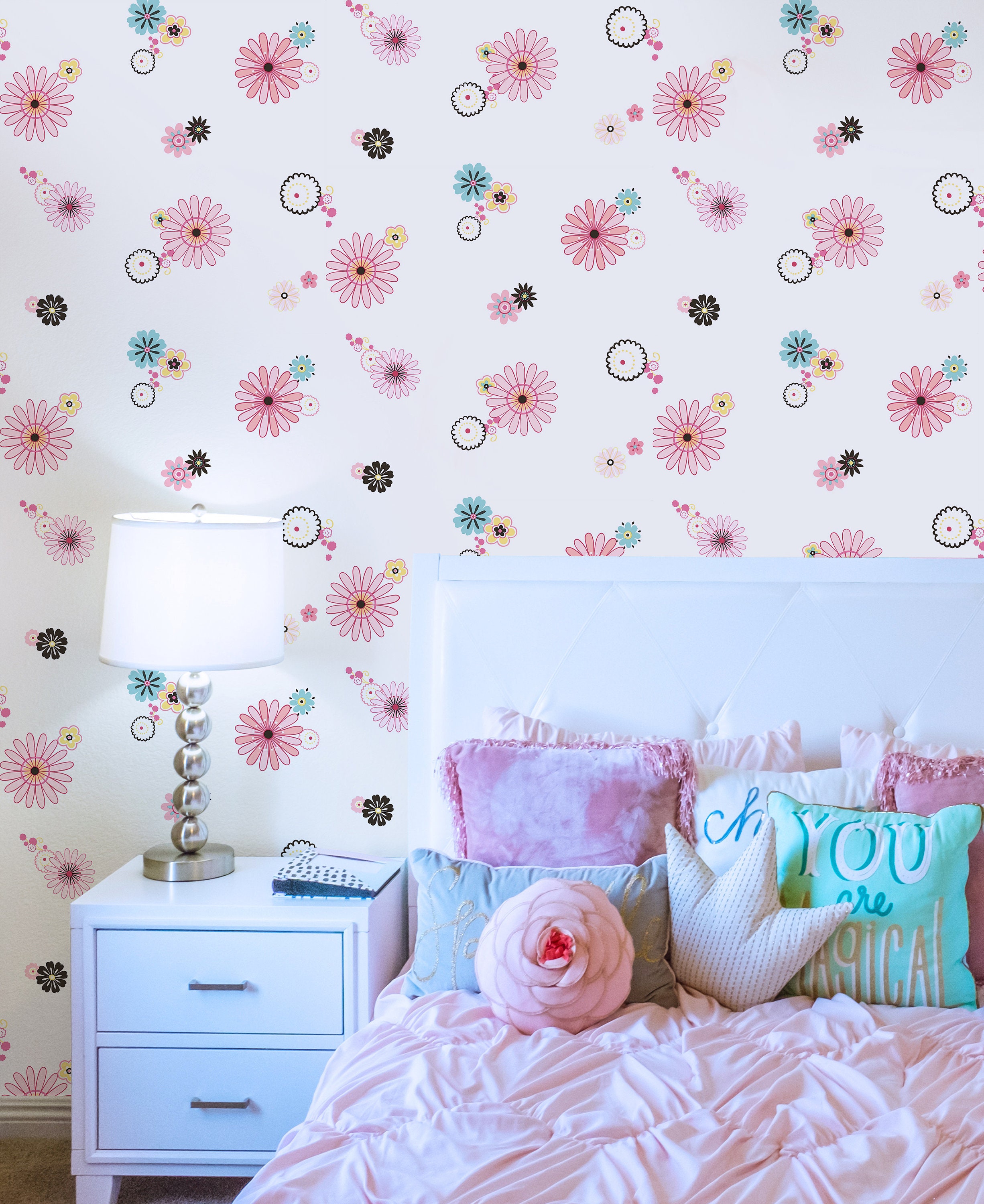 Nursery Wallpaper Kids Wallpaper Flower Wallpaper | Etsy